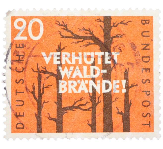 Почтовая марка 20 пфеннигов 1958 года Западная Германия (ФРГ) «Предотвращайте лесные пожары» (Артикул: T11-37975) — Фото №1