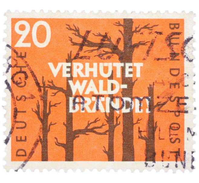 Почтовая марка 20 пфеннигов 1958 года Западная Германия (ФРГ) «Предотвращайте лесные пожары» (Артикул: T11-37980) — Фото №1