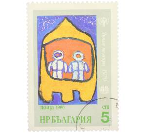 Почтовая марка 5 стотинок 1980 года Болгария «Международная детская ассамблея Знамя мира — Космонавты» — Фото №1