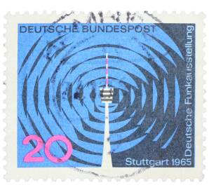 Почтовая марка 20 пфеннигов 1965 года Западная Германия (ФРГ) «Немецкая выставка радиоэлектроники в Штутгарте» — Фото №1