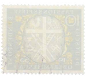 Почтовая марка 10 пфеннигов 1960 года Западная Германия (ФРГ) «Пасхальное представление в Обераммергау» — Фото №2