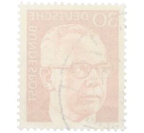 Почтовая марка 30 пфеннигов 1971 года Западная Германия (ФРГ) «Президент Густав Хайнеман»