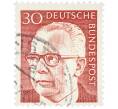 Почтовая марка 30 пфеннигов 1971 года Западная Германия (ФРГ) «Президент Густав Хайнеман» (Артикул: T11-38003) — Фото №1