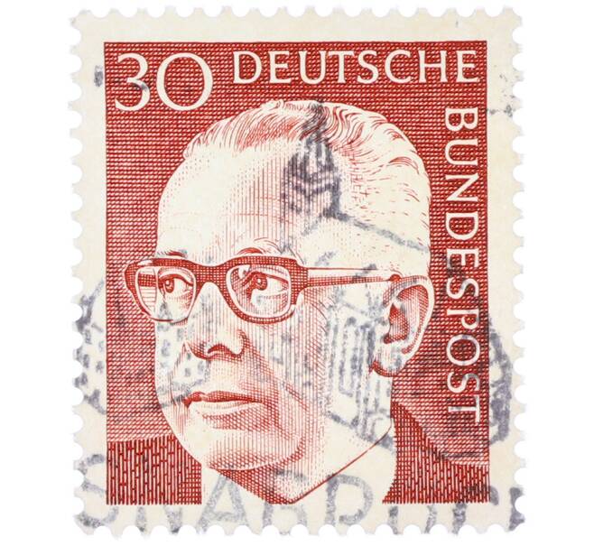 Почтовая марка 30 пфеннигов 1971 года Западная Германия (ФРГ) «Президент Густав Хайнеман» (Артикул: T11-38004) — Фото №1