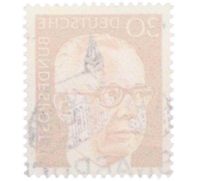 Почтовая марка 30 пфеннигов 1971 года Западная Германия (ФРГ) «Президент Густав Хайнеман» (Артикул: T11-38004) — Фото №2
