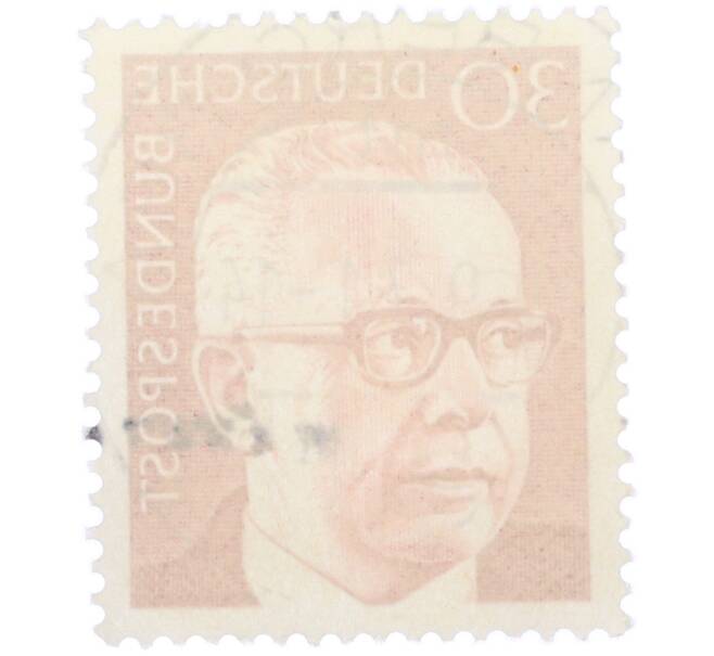 Почтовая марка 30 пфеннигов 1971 года Западная Германия (ФРГ) «Президент Густав Хайнеман» (Артикул: T11-38005) — Фото №2