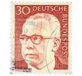 Почтовая марка 30 пфеннигов 1971 года Западная Германия (ФРГ) «Президент Густав Хайнеман» (Артикул: T11-38006) — Фото №1