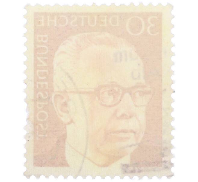 Почтовая марка 30 пфеннигов 1971 года Западная Германия (ФРГ) «Президент Густав Хайнеман» (Артикул: T11-38006) — Фото №2