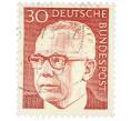 Почтовая марка 30 пфеннигов 1971 года Западная Германия (ФРГ) «Президент Густав Хайнеман» (Артикул: T11-38007) — Фото №1