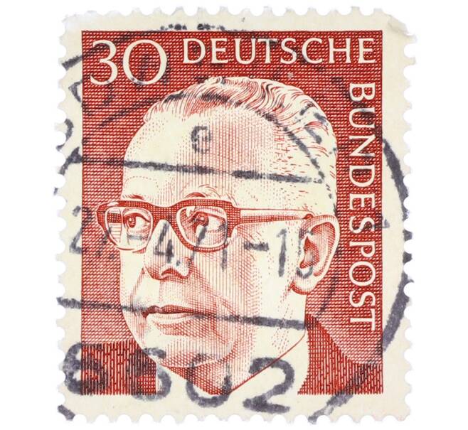 Почтовая марка 30 пфеннигов 1971 года Западная Германия (ФРГ) «Президент Густав Хайнеман» (Артикул: T11-38009) — Фото №1