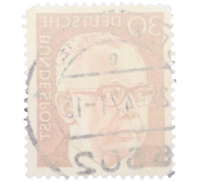 Почтовая марка 30 пфеннигов 1971 года Западная Германия (ФРГ) «Президент Густав Хайнеман» (Артикул: T11-38009) — Фото №2