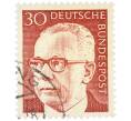 Почтовая марка 30 пфеннигов 1971 года Западная Германия (ФРГ) «Президент Густав Хайнеман» (Артикул: T11-38010) — Фото №1