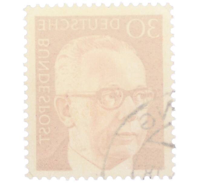 Почтовая марка 30 пфеннигов 1971 года Западная Германия (ФРГ) «Президент Густав Хайнеман» (Артикул: T11-38010) — Фото №2