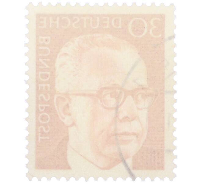 Почтовая марка 30 пфеннигов 1971 года Западная Германия (ФРГ) «Президент Густав Хайнеман» (Артикул: T11-38012) — Фото №2