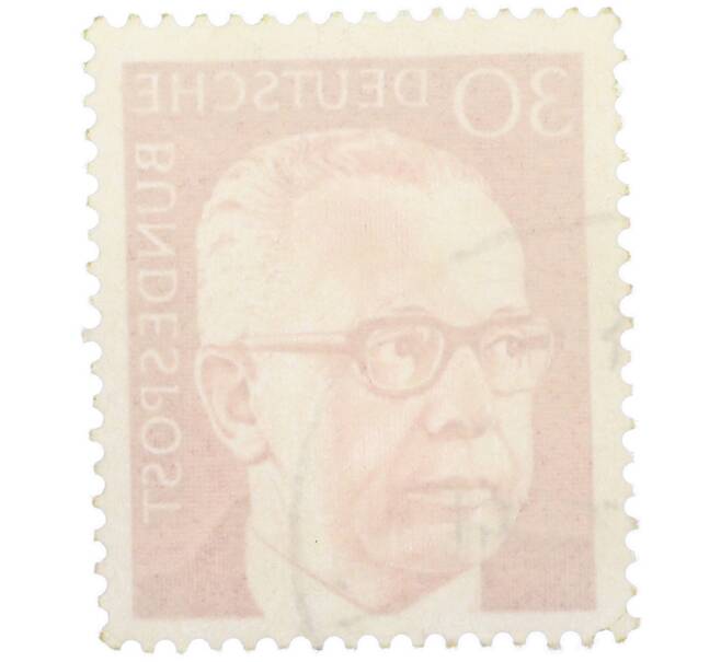 Почтовая марка 30 пфеннигов 1971 года Западная Германия (ФРГ) «Президент Густав Хайнеман» (Артикул: T11-38013) — Фото №2