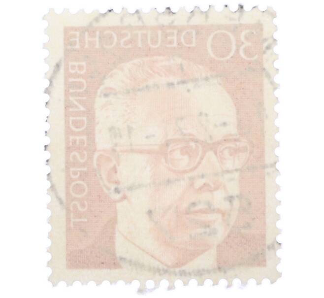 Почтовая марка 30 пфеннигов 1971 года Западная Германия (ФРГ) «Президент Густав Хайнеман» (Артикул: T11-38014) — Фото №2