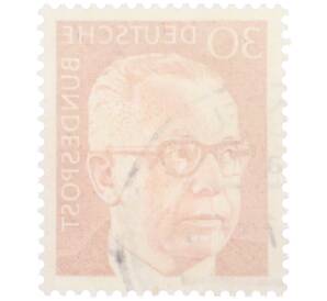 Почтовая марка 30 пфеннигов 1971 года Западная Германия (ФРГ) «Президент Густав Хайнеман» — Фото №2