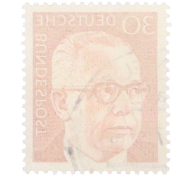 Почтовая марка 30 пфеннигов 1971 года Западная Германия (ФРГ) «Президент Густав Хайнеман» (Артикул: T11-38015) — Фото №2