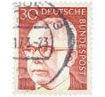 Почтовая марка 30 пфеннигов 1971 года Западная Германия (ФРГ) «Президент Густав Хайнеман» (Артикул: T11-38017) — Фото №1