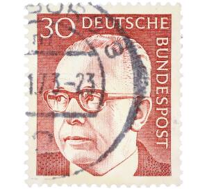Почтовая марка 30 пфеннигов 1971 года Западная Германия (ФРГ) «Президент Густав Хайнеман» — Фото №1