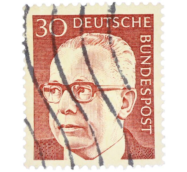 Почтовая марка 30 пфеннигов 1971 года Западная Германия (ФРГ) «Президент Густав Хайнеман» (Артикул: T11-38018) — Фото №1