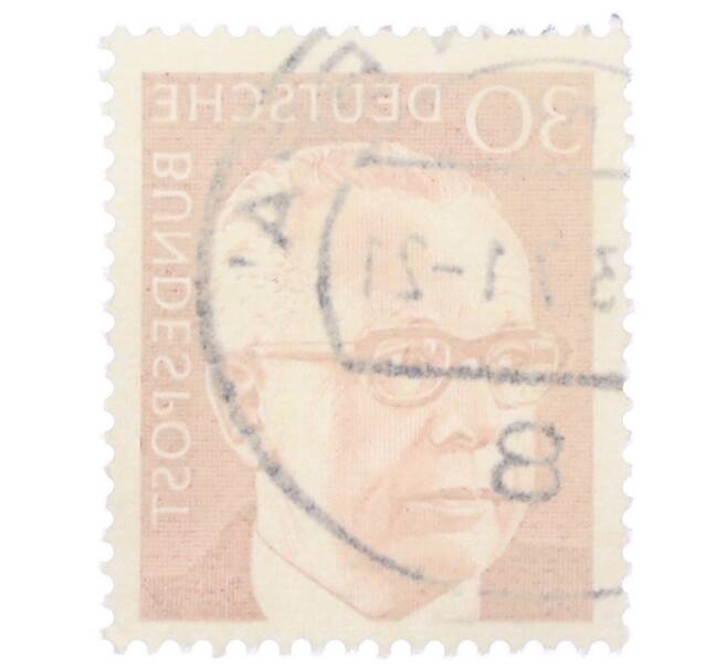 Почтовая марка 30 пфеннигов 1971 года Западная Германия (ФРГ) «Президент Густав Хайнеман» (Артикул: T11-38019) — Фото №2