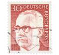 Почтовая марка 30 пфеннигов 1971 года Западная Германия (ФРГ) «Президент Густав Хайнеман» (Артикул: T11-38020) — Фото №1