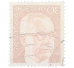 Почтовая марка 30 пфеннигов 1971 года Западная Германия (ФРГ) «Президент Густав Хайнеман» — Фото №2