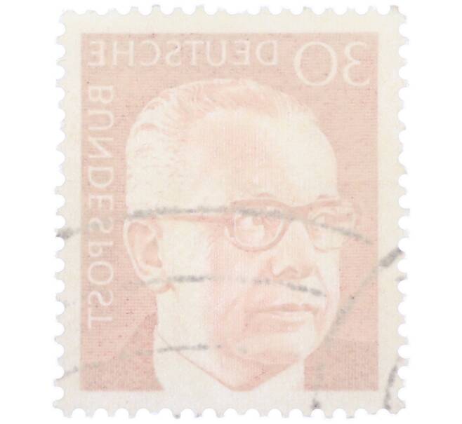 Почтовая марка 30 пфеннигов 1971 года Западная Германия (ФРГ) «Президент Густав Хайнеман» (Артикул: T11-38020) — Фото №2