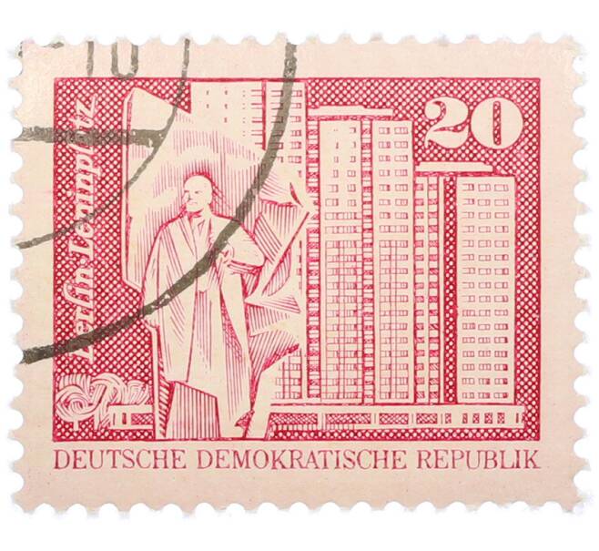 Почтовая марка 20 пфеннигов 1973 года Восточная Германия (ГДР) «Площадь Ленина в Берлине» (Артикул: T11-38021) — Фото №1