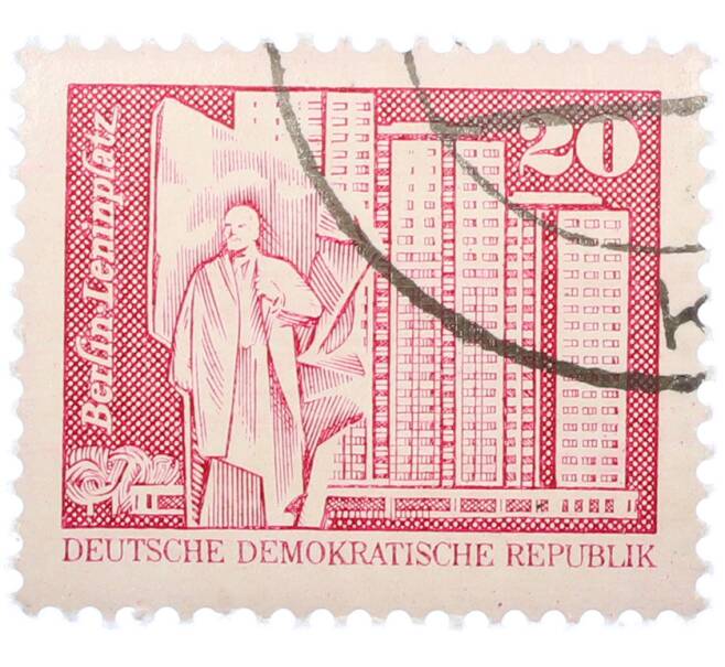 Почтовая марка 20 пфеннигов 1973 года Восточная Германия (ГДР) «Площадь Ленина в Берлине» (Артикул: T11-38023) — Фото №1
