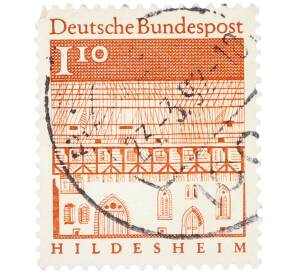 Почтовая марка 1.1 марка 1966 года Западная Германия (ФРГ) «Церковь Святого Михаила в Хильдесхайме» — Фото №1