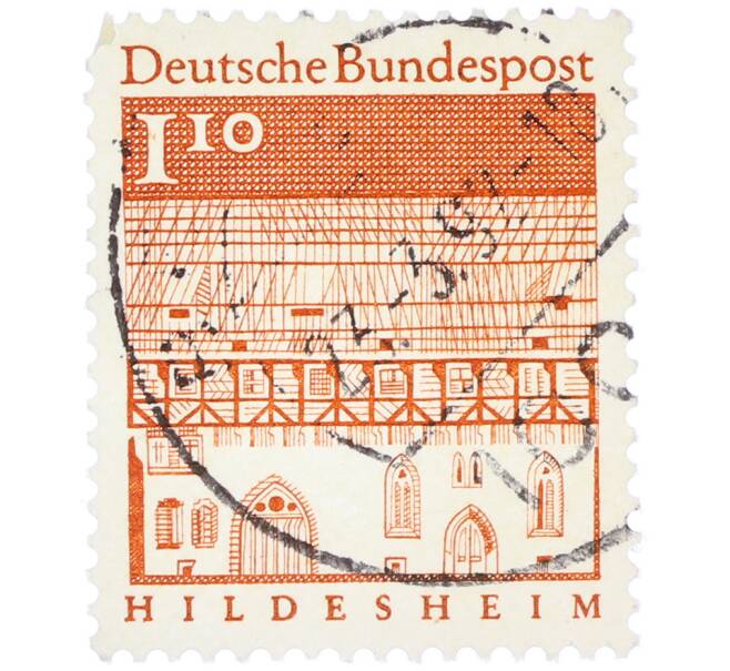 Почтовая марка 1.1 марка 1966 года Западная Германия (ФРГ) «Церковь Святого Михаила в Хильдесхайме» (Артикул: T11-38034) — Фото №1