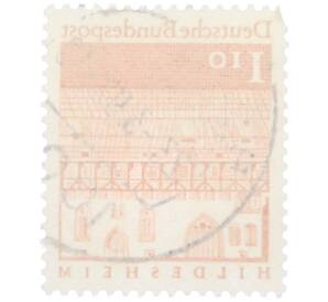Почтовая марка 1.1 марка 1966 года Западная Германия (ФРГ) «Церковь Святого Михаила в Хильдесхайме» — Фото №2