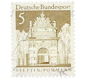 Почтовая марка 5 пфеннигов 1966 года Западная Германия (ФРГ) «Берлинские ворота в Штеттине» — Фото №1