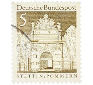 Почтовая марка 5 пфеннигов 1966 года Западная Германия (ФРГ) «Берлинские ворота в Штеттине» — Фото №1