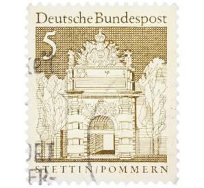 Почтовая марка 5 пфеннигов 1966 года Западная Германия (ФРГ) «Берлинские ворота в Штеттине» — Фото №1