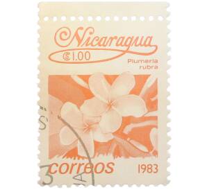 Почтовая марка 1 кордоба 1983 года Никарагуа «Плюмерия красная» — Фото №1