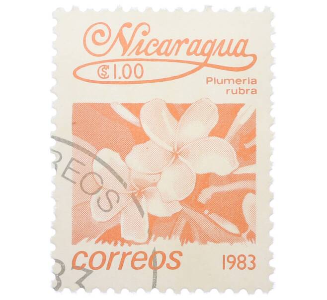 Почтовая марка 1 кордоба 1983 года Никарагуа «Плюмерия красная» (Артикул: T11-38059) — Фото №1