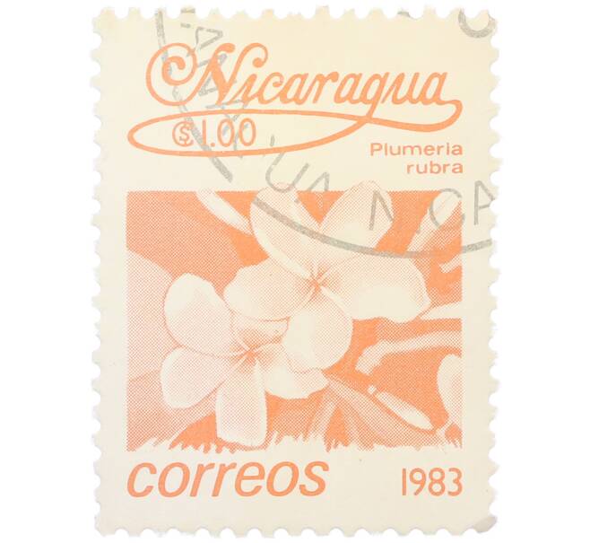 Почтовая марка 1 кордоба 1983 года Никарагуа «Плюмерия красная» (Артикул: T11-38121) — Фото №1