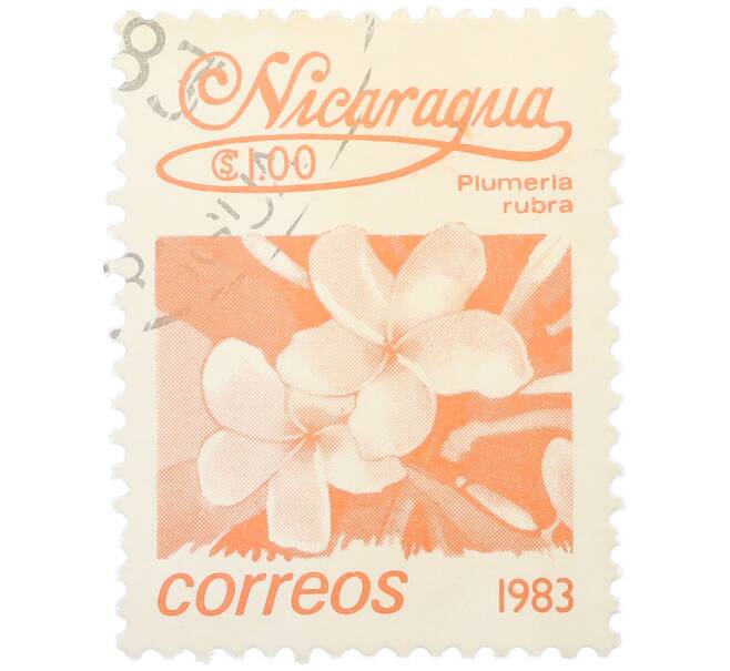 Почтовая марка 1 кордоба 1983 года Никарагуа «Плюмерия красная» (Артикул: T11-38123) — Фото №1