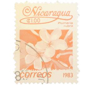 Почтовая марка 1 кордоба 1983 года Никарагуа «Плюмерия красная» — Фото №1