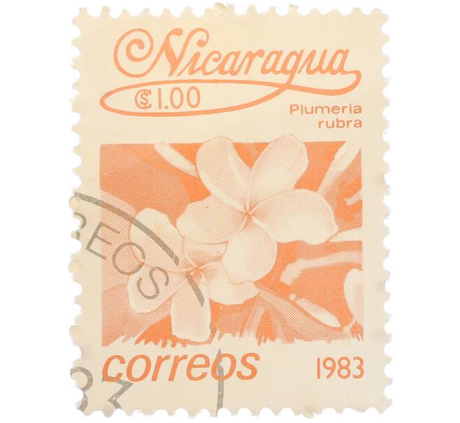 Почтовая марка 1 кордоба 1983 года Никарагуа «Плюмерия красная» (Артикул: T11-38130) — Фото №1