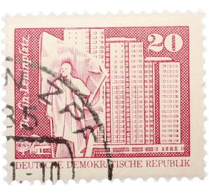 Почтовая марка 20 пфеннигов 1973 года Восточная Германия (ГДР) «Площадь Ленина в Берлине» — Фото №1