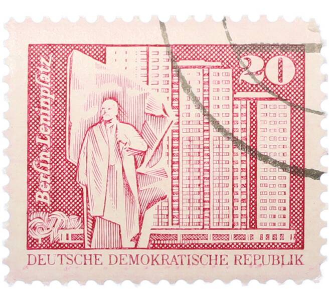 Почтовая марка 20 пфеннигов 1973 года Восточная Германия (ГДР) «Площадь Ленина в Берлине» (Артикул: T11-38153) — Фото №1