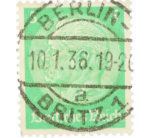 Почтовая марка 5 рейхспфеннигов 1934 года Германия «Гинденбург» — Фото №1