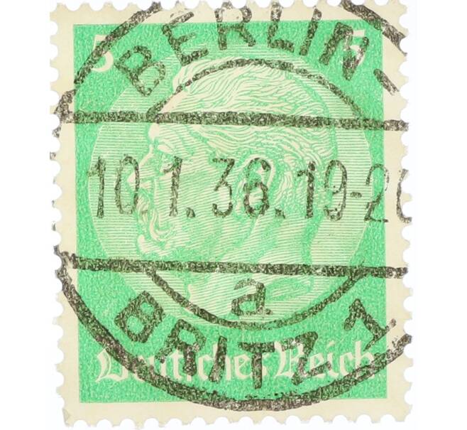 Почтовая марка 5 рейхспфеннигов 1934 года Германия «Гинденбург» (Артикул: K12-77683) — Фото №1