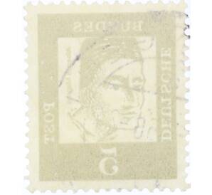 Почтовая марка 5 пфеннигов 1961 года Западная Германия (ФРГ) «Выдающиеся немцы — Альберт Великий» — Фото №2