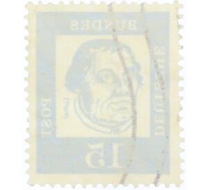 Почтовая марка 15 пфеннигов 1961 года Западная Германия (ФРГ) «Выдающиеся немцы — Мартин Лютер» — Фото №2