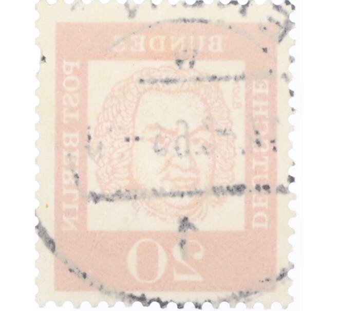 Почтовая марка 20 пфеннигов 1961 года Западная Германия (ФРГ) «Выдающиеся немцы — Иоганн Себастьян Бах» (Артикул: K12-77689) — Фото №2